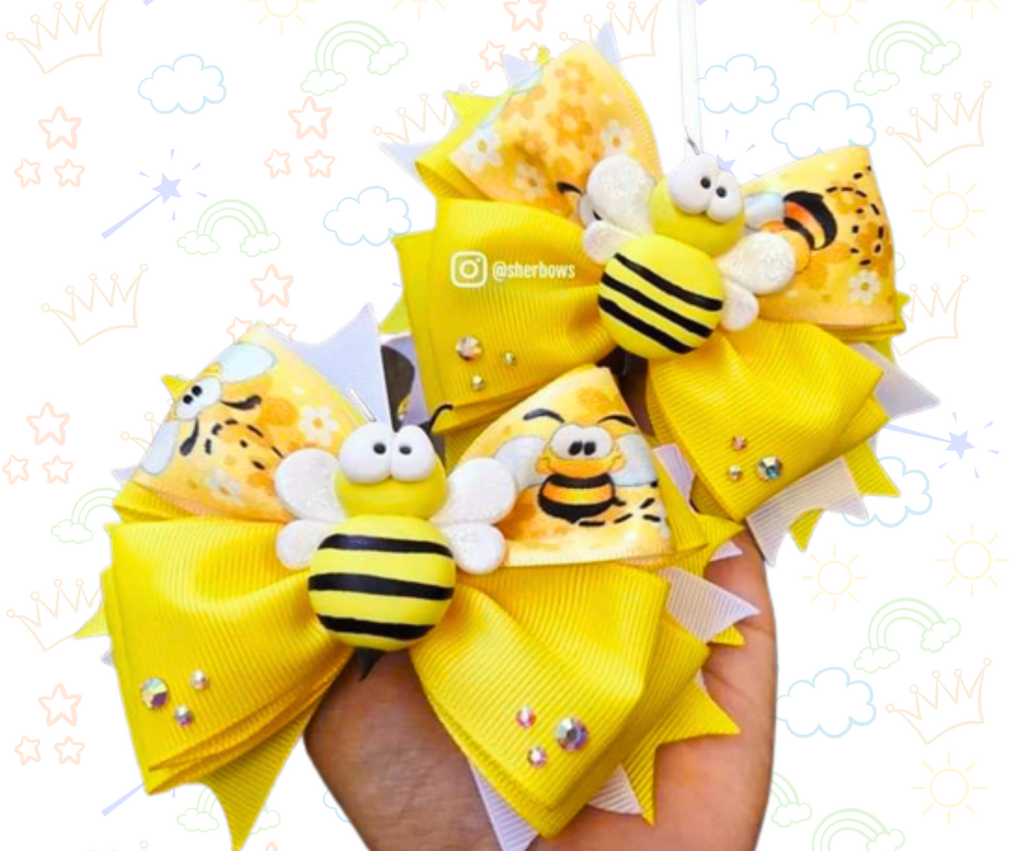 🐝🎀 2 Lazos de Abejitas.