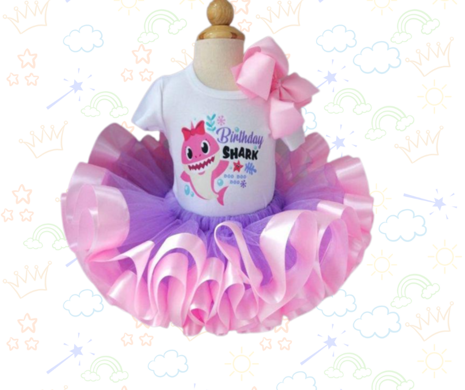 🦈🎉 Set de Tutú Baby Shark  ¡Color, ritmo y diversión al estilo Shark!