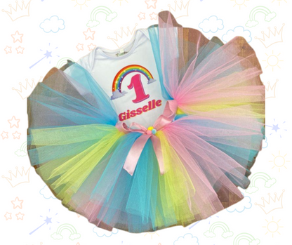 🎨👗 Set de Tutú Arcoíris  Suave, ligero y lleno de encanto natural