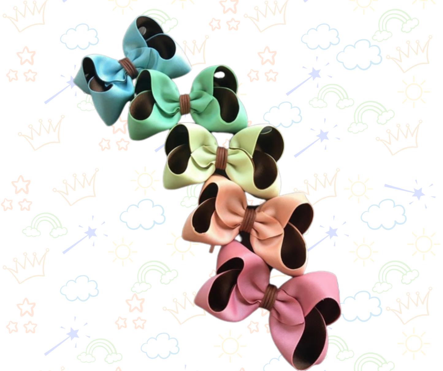 🎀🌈 Set de 5 Lazos para Niñas