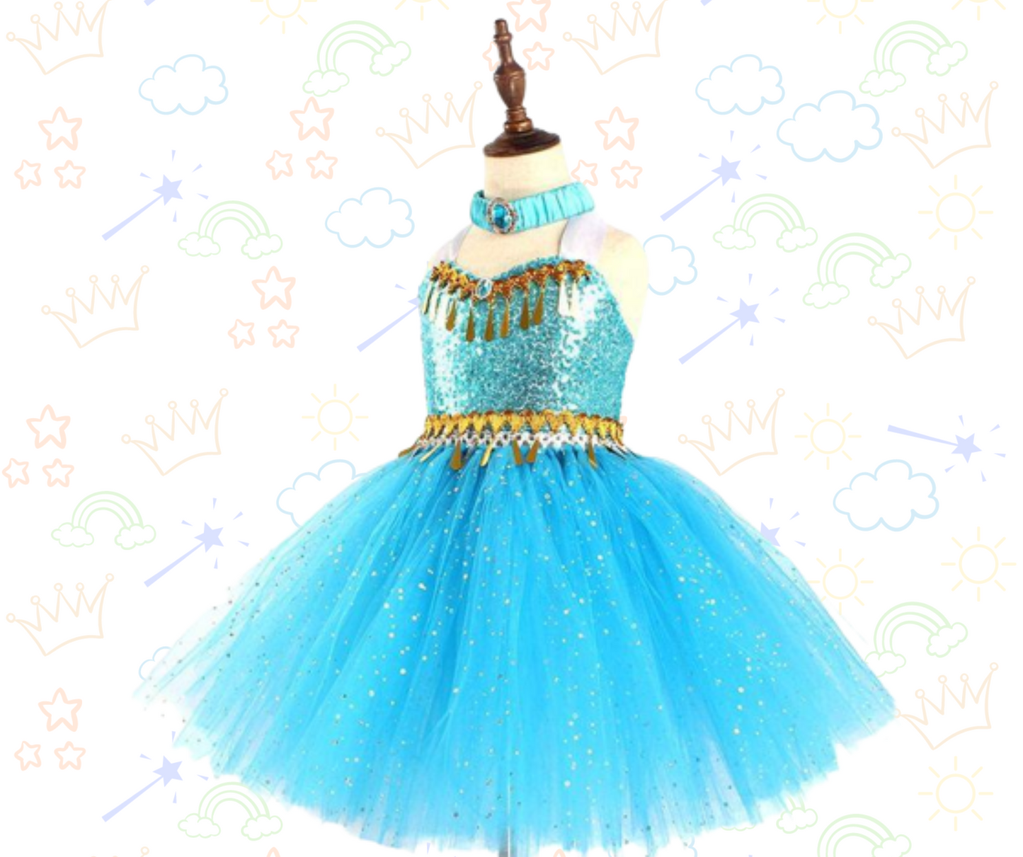 💎🐫 Vestido Princesa Jasmín – Magia oriental y brillo real