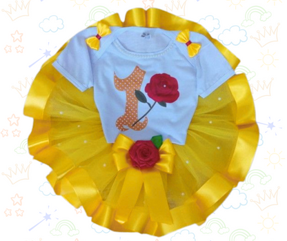 🌹✨ Set de Tutú Bella y la Bestia – ¡Un encanto digno de cuento!