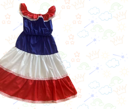 🩵 Vestido Típico Tricolor