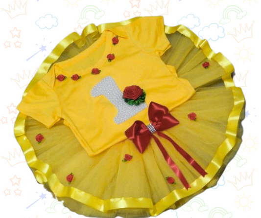 🌹✨ Set de Tutú Bella y la Bestia – ¡Un encanto digno de cuento!