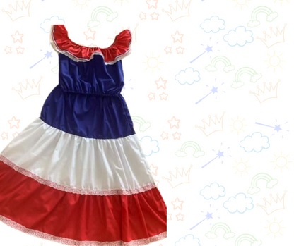 🩵 Vestido Típico Tricolor