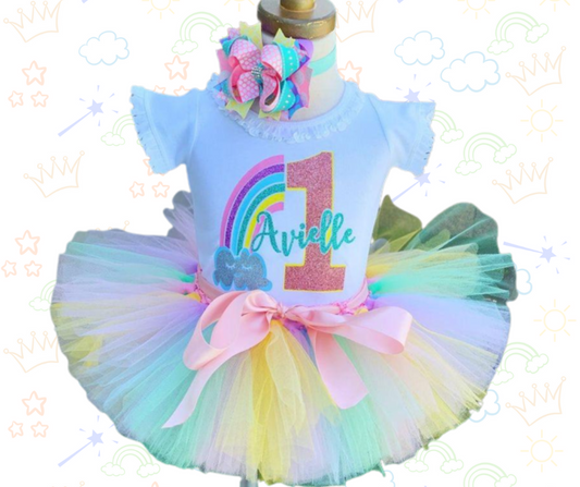 🎨👗 Set de Tutú Arcoíris  Suave, ligero y lleno de encanto natural