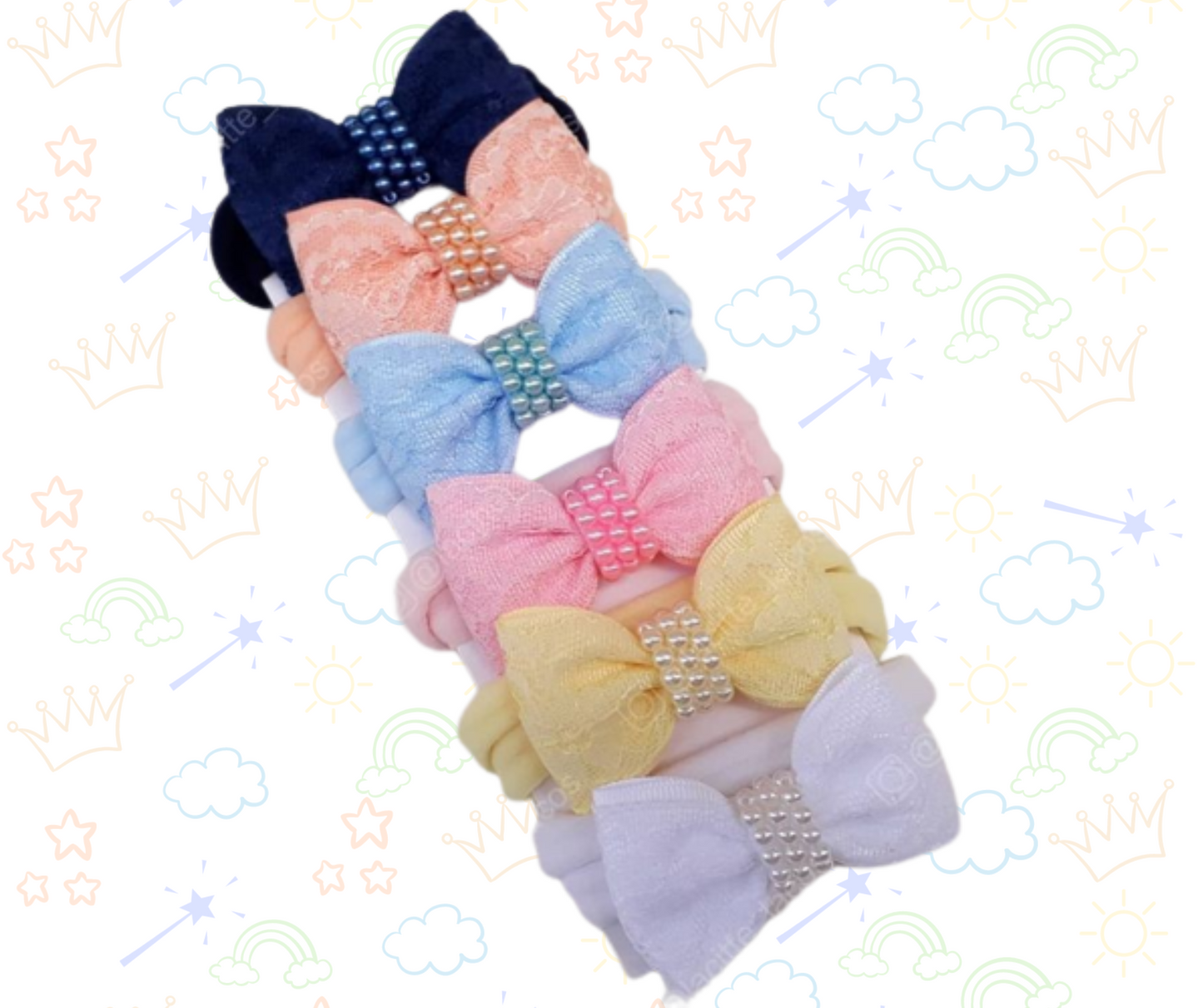 🎀✨ Set de 6 Bandas de Bebé con Lazo.