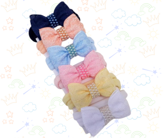 🎀✨ Set de 6 Bandas de Bebé con Lazo.